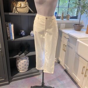 Chico's So Slimming Girlfriend Slim Leg Crop White Jeans – Size 10